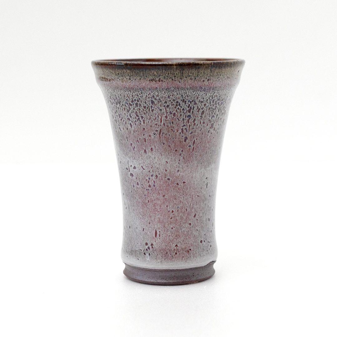 【燿彩窯変紫焔釉】ビアグラス （小野寺裕司 作） 径7.7cm×高さ11.5cm | ビール 焼酎杯 酒杯 陶器 陶芸 ギフト 贈答  [EW46-NT]