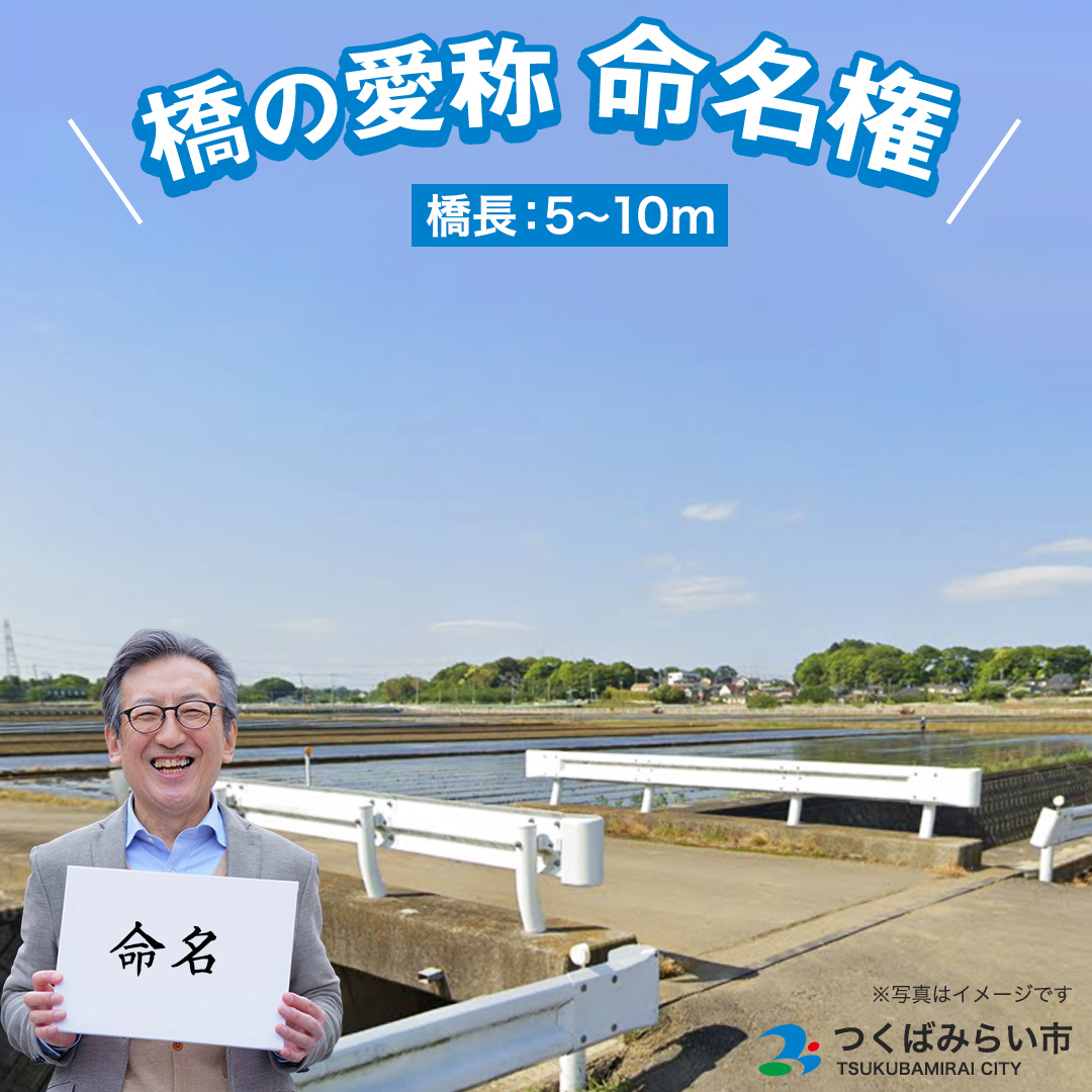 つくばみらい市 橋の愛称 命名権 （橋長5m～10m） 命名 橋 名づけ 権利 広告 ネーミングライツ [EO01-NT]