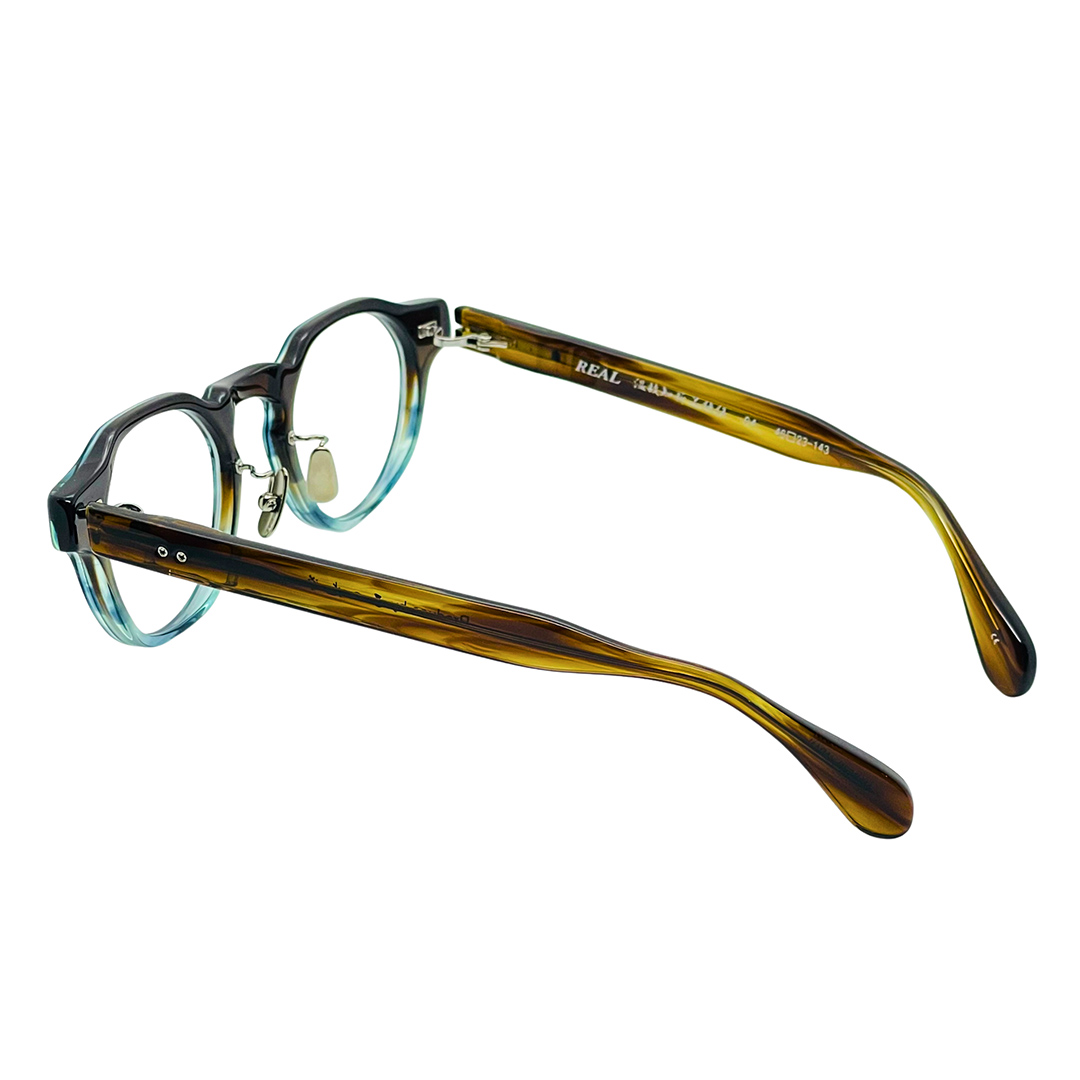 【 リアル メガネ タートル 】ＲＥＡＬ 温故知新 若狭 伍 カラー04 度無しブルーライトカットレンズ＆老眼レンズ対応 眼鏡 メガネフレーム 国産 鯖江製 [DU86-NT]