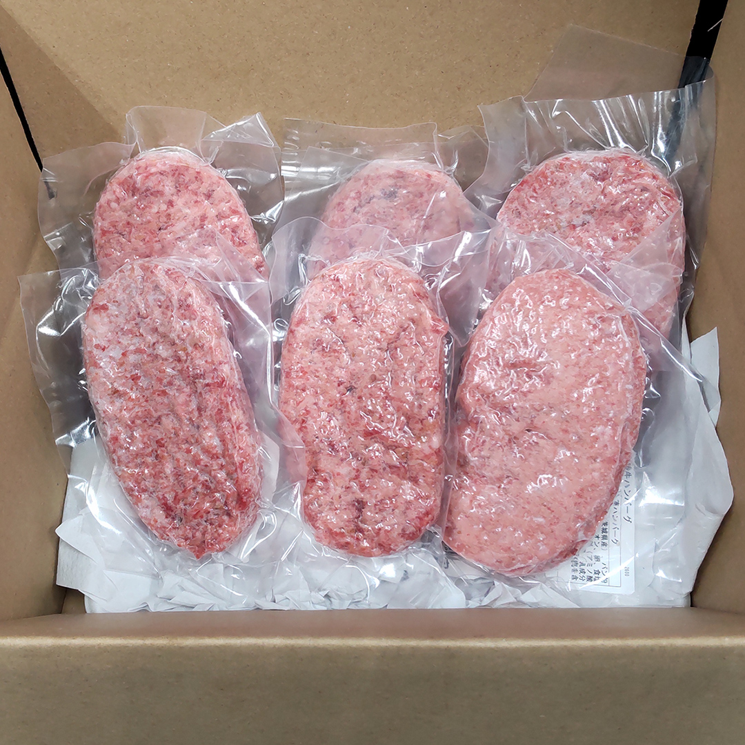 ご自宅用【常陸牛】100% ハンバーグ 6個 (茨城県共通返礼品) 簡易包装 牛肉 加工品 惣菜 お取り寄せグルメ 個包装 冷凍ハンバーグ ご家庭用 段ボール包装 自宅用 [BX161-NT]