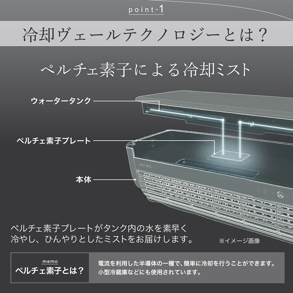 LAVINO クールエアーミスト (ブルーグレイ） LAVINO ラビーノ 空調 空調家電 家電 インテリア エアコン クーラー 暑さ対策 冷却 扇風機 [EV17-NT]