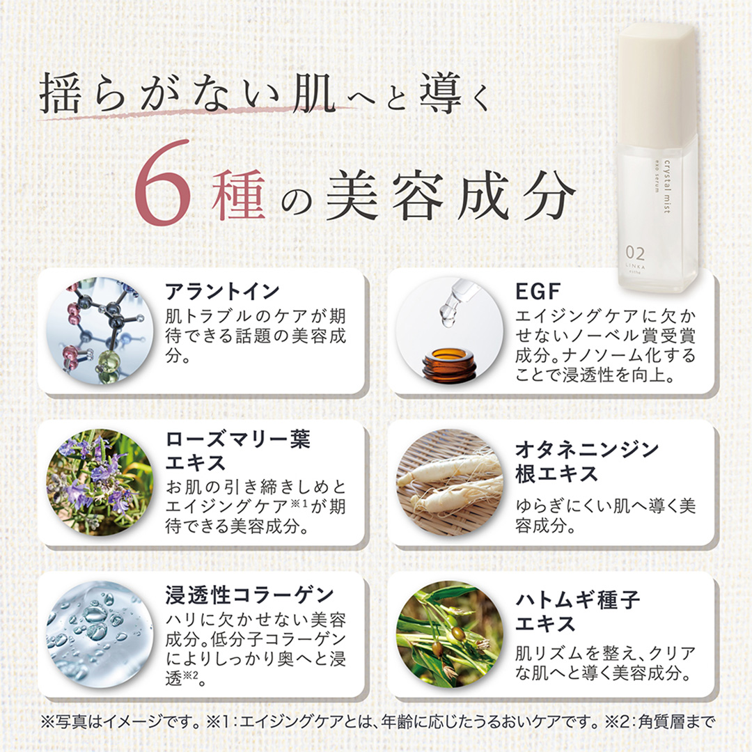 LINKA esthé クリスタルミスト エクソセラム 美容液 60ml×1本 スキンケア 美容液 化粧水 LINKA リンカ クリスタルミスト 保湿 エアブラシ コスメ [EV38-NT]