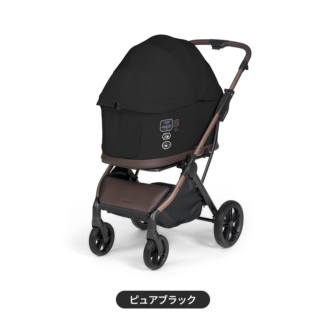 【コムペット】フィカゴー トグル ピュアブラック（BK）156785 中型犬対応 combi コンビ ペットカート FikaGO 1秒自動収納 キャビンを外しても装着したままでも折りたためる 着脱型 2WAY コンパクト収納 自動収納ペットカート 犬用カート 犬用バギー ペットキャリー 4輪ペットカート折り畳み可能 折り畳み式 小型犬 中型犬 多頭 耐荷重30kg [AA120-NT]