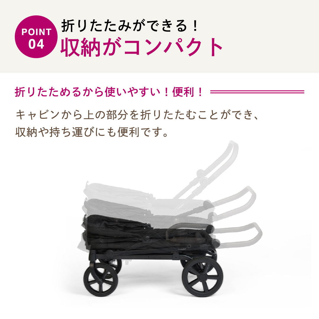 【コムペット】フィカゴー クロス ブラック（BK）156780 大型犬向け 多頭乗せ combi コンビ ペットカート FikaGO 大型犬用カート 自動収納ペットカート 犬用カート 犬用バギー ペットキャリー 4輪ペットカート折り畳み可能 折り畳み式 大型犬 多頭 耐荷重100kg [AA122-NT]