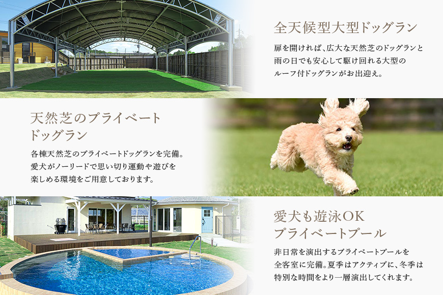 グランデ プライベート ドッグリゾート常陸宿泊券 5,000円×3枚（全日可） 愛犬 ペットOK ドッグラン プール 温泉 サウナ ホテル チケット 宿泊 旅行 宿泊券 旅行券 72-G