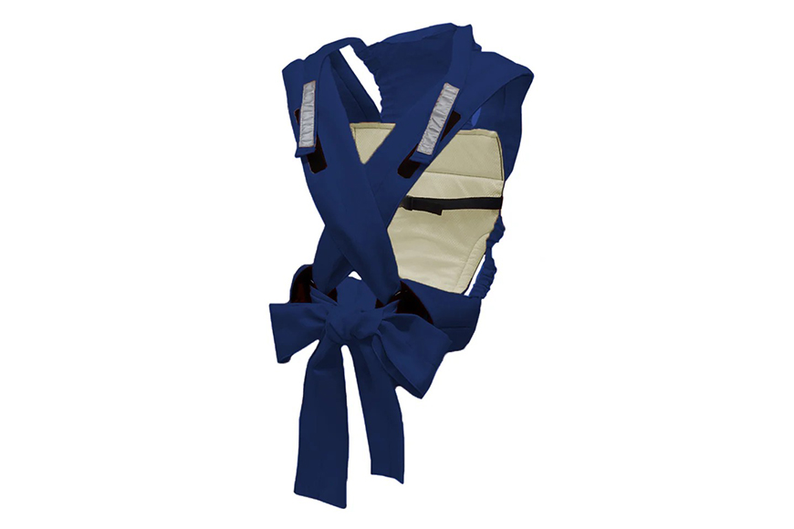 EVACKiDS 避難くん 避難用1人抱きひも式キャリー ネイビー 避難用 緊急 災害用 保育 防災用品 防炎 おんぶ 3歳まで 収納袋 リフレクター ホイッスル 74-CJ