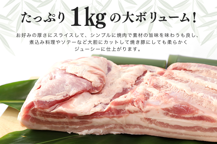 ブランド豚「ばんぶぅ」豚バラブロック1kg ばんぶぅ 豚肉 豚バラ肉