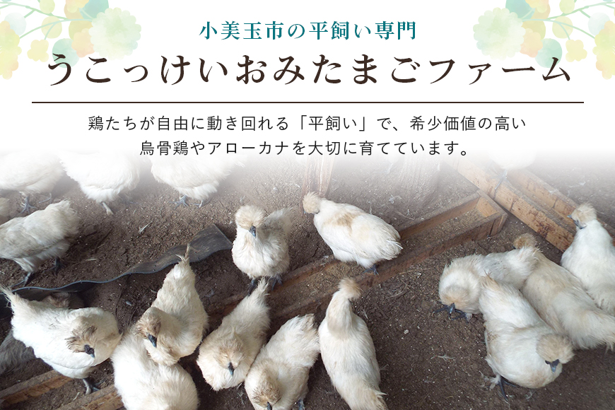 平飼い極上のうこっけいの卵と幸せの青い卵（アローカナの卵）のセット