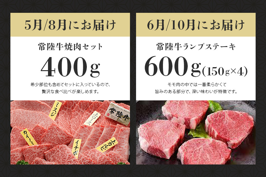 【1年定期便】 常陸牛年間定期便 すき焼き すき焼 しゃぶしゃぶ ハンバーグ サーロインステーキ ローストビーフ 焼き肉セット 焼肉 ランプステーキ A5ランク 和牛 黒毛和牛 【茨城県共通返礼品】 58-D