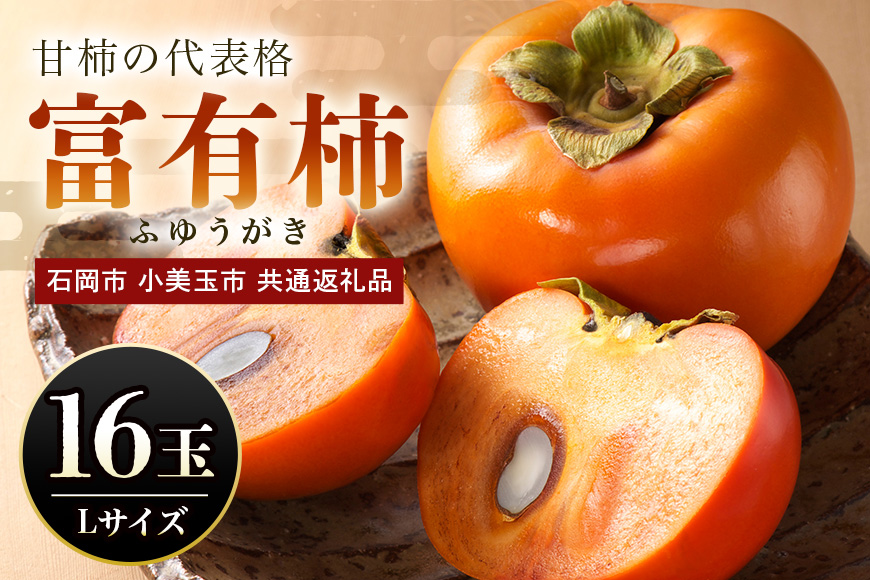 【数量限定・先行予約】 富有柿 L 16玉 《11月13日〜12月10日発送予定》 柿 かき カキ 果物 くだもの フルーツ（石岡市 小美玉市 共通返礼品）67-A