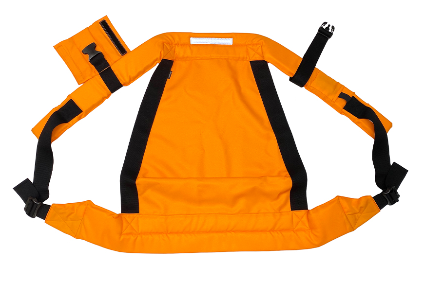 EVACKiDS 避難くん 介助用おんぶひも オレンジ 避難用 緊急 災害用 介護 防災用品 防炎 大人用 衝撃吸収 リフレクター ホイッスル 収納袋 74-CE