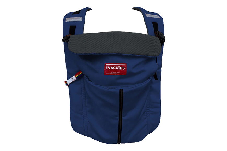 EVACKiDS 避難くん 新生児から使える避難用5WAYキャリー ネイビー 避難用 緊急 災害用 保育 防災用品 防炎 抱っこひも 新生児〜3歳 リフレクター ホイッスル 74-CF