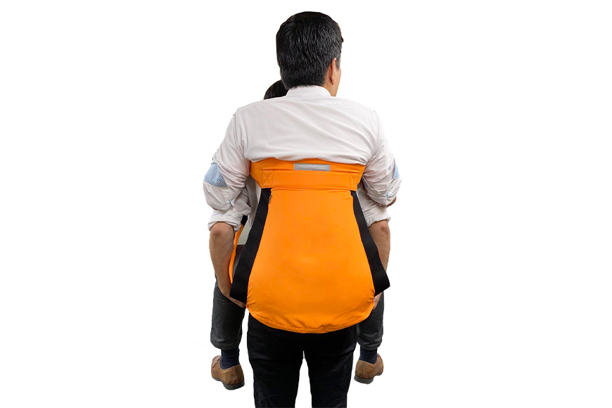 EVACKiDS 避難くん 介助用おんぶひも オレンジ 避難用 緊急 災害用 介護 防災用品 防炎 大人用 衝撃吸収 リフレクター ホイッスル 収納袋 74-CE