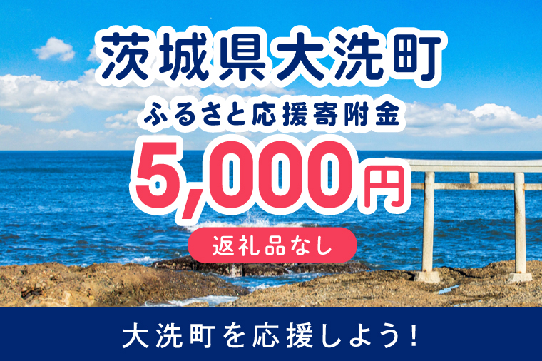 【返礼品なしのご寄附】 茨城県大洗町 1口 5,000円 茨城県 大洗町 応援寄附金 寄附のみ
