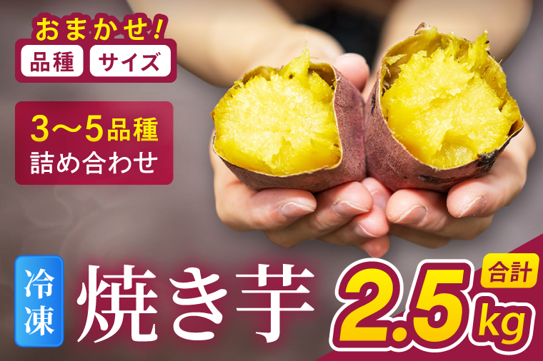 冷凍焼き芋 『Sea Sweet』 2.5kg 品種おまかせ詰め合わせ  3～5種類 詰合せ【 紅はるか / きみまろこ / 紫いも / 紅まさり / 紅あずま / 栗かぐや 】 真空パック 個包装 冷凍 焼き芋 さつまいも やきいも スイーツ 産地直送