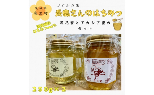 長島さんのはちみつ 百花蜜とアカシア蜜　各250g (BG015)