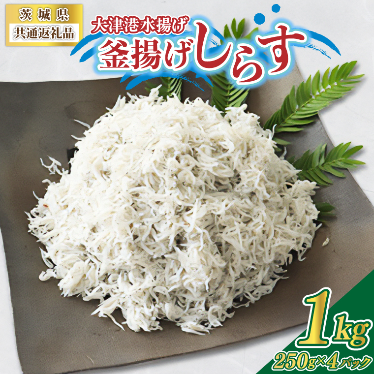 大津港水揚げの釜揚げしらす 1kg(250g×2パック×2箱) (茨城県共通返礼品:北茨城市) (BC009)