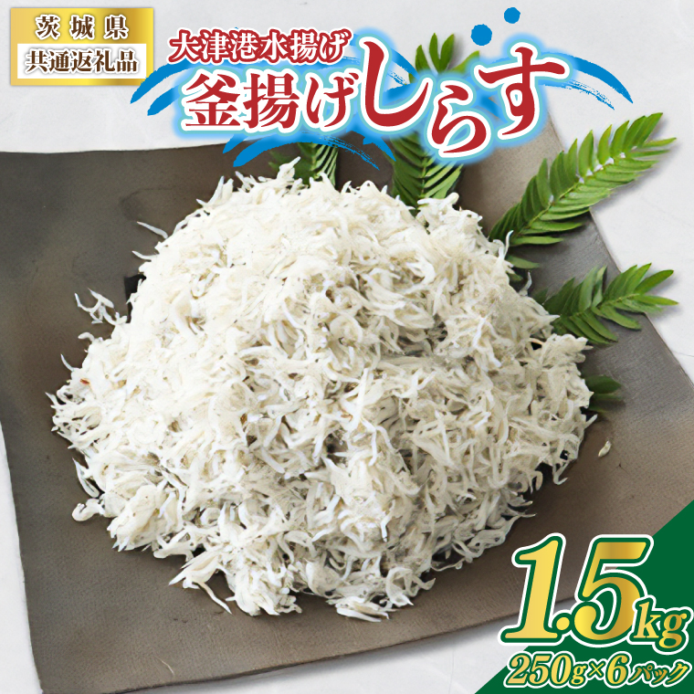 大津港水揚げの釜揚げしらす 1.5kg(250g×2パック×3箱) (茨城県共通返礼品:北茨城市) (BC010)
