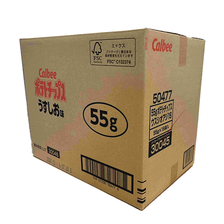 ポテトチップス カルビー うすしお味 55g×16袋 (BG026)