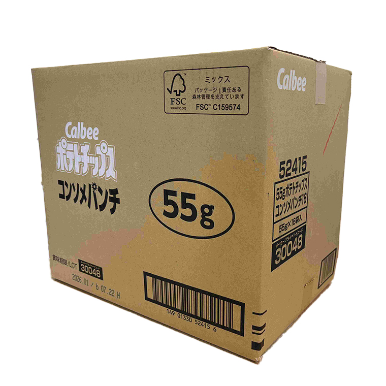 ポテトチップス カルビー コンソメパンチ 55g×16袋 (BG027)