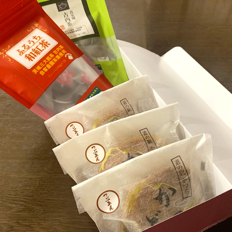 古内茶・和紅茶とかつどら3個セット【つぶあん】 (AF062)