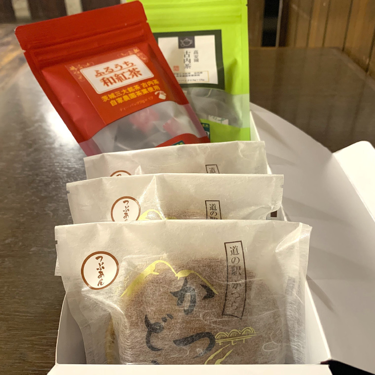 古内茶・和紅茶とかつどら3個セット【つぶあん】 (AF062)