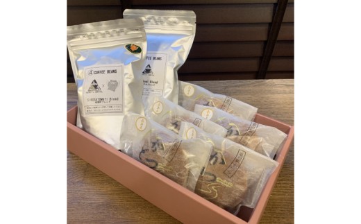 珈琲豆2種とかつどら5個【オリジナルブレンド/城里町ブレンド/白あん】(AF101)