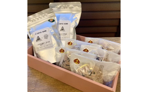 珈琲豆2種とかつどら5個【オリジナルブレンド/城里町ブレンド/栗】(AF105)
