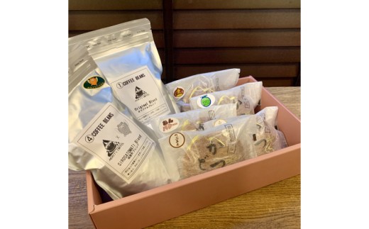 珈琲豆2種とかつどら5種【オリジナルブレンド/城里町ブレンド】(AF106)