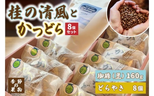 珈琲豆とかつどら8個【桂の清風/季節の果物】(AF111)