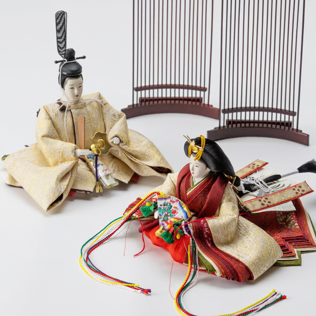 京十一番親王飾「龍村裂：菊もみ（金）」桂雛 ひな人形 お雛様 おひなさま ひな祭り 雛祭り 節句飾り 手作り 職人 女の子 出産祝い お祝い 贈答 贈答用 茨城県 城里町 (AZ010)