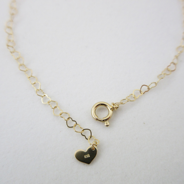 ハートブレスレット K18【ネックレス アクセサリー 金 ゴールド おしゃれ 記念日 プレゼント 贈り物 母の日 バレンタイン クリスマス ホワイトデー 国産】（36-09-1）