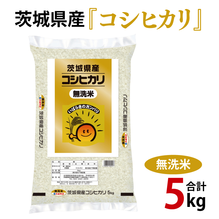 令和6年産 茨城県産 無洗米コシヒカリ5kg【お米 米 こしひかり ごはん 茨城県】（03-51）