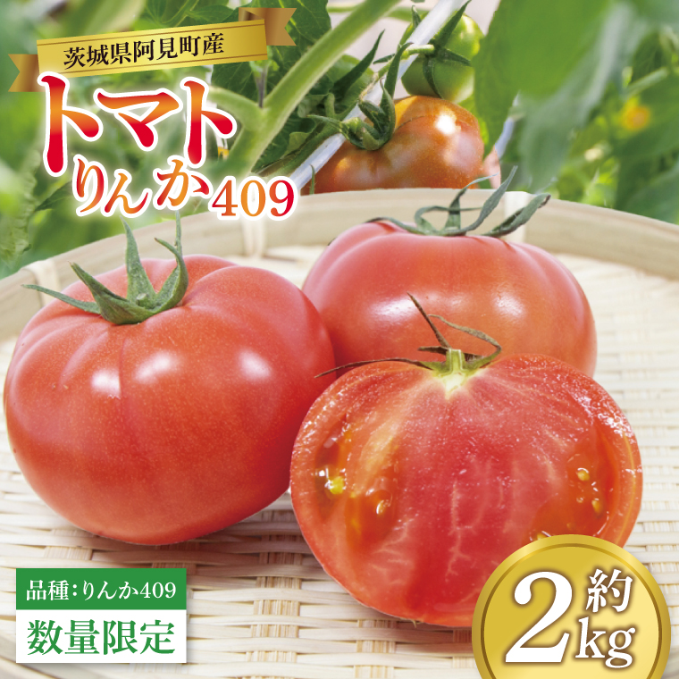 先行予約 トマト りんか409 約2kg 野菜 産地直送 栄養満点 新鮮 こだわり栽培 夏 旬 甘み 酸味 とまと 茨城県 阿見町産【2026年5月下旬より順次発送予定】(76-07)