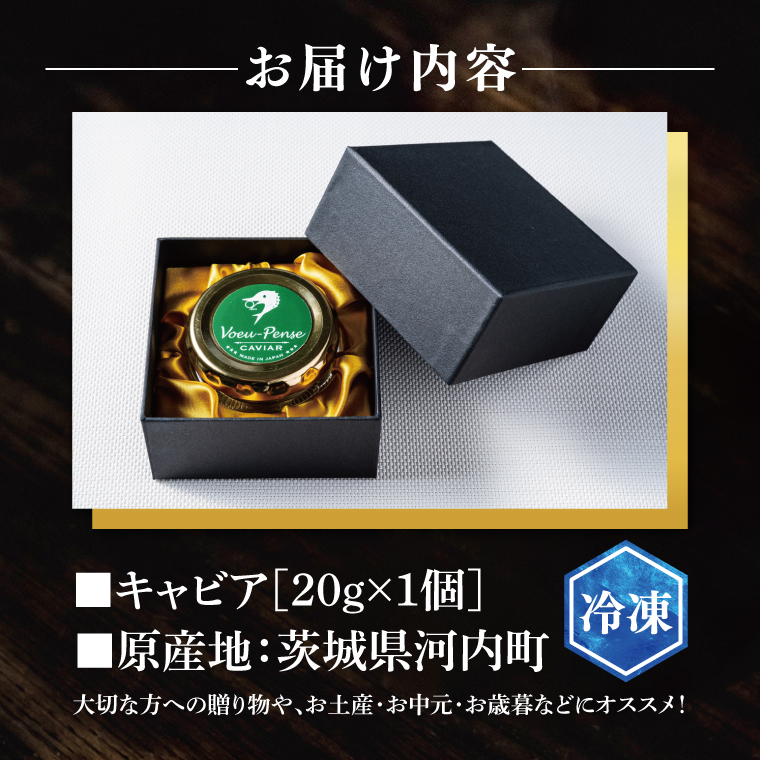 【先行予約】【12月上旬から中旬に発送】【茨城県共通返礼品/河内町】純国産キャビアVoeu-Pence 20ｇ×1個【数量限定 茨城県河内町】(78-01)