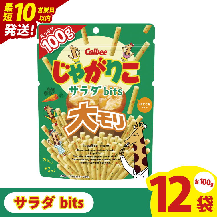 【10営業日以内に出荷】カルビー じゃがりこサラダ bits 大モリ（100g）×12個｜Calbee お菓子 菓子 おやつ おかし ぽてち ポテチ スナック おつまみ ジャガイモ じゃがいも（93-52）