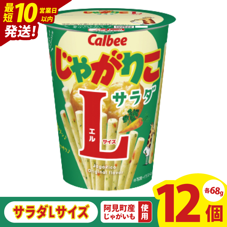 【10営業日以内に出荷】カルビー じゃがりこ サラダ Lサイズ 68g×12個｜Calbee お菓子 菓子 おやつ おかし ぽてち ポテチ スナック おつまみ ジャガイモ じゃがいも（93-79）