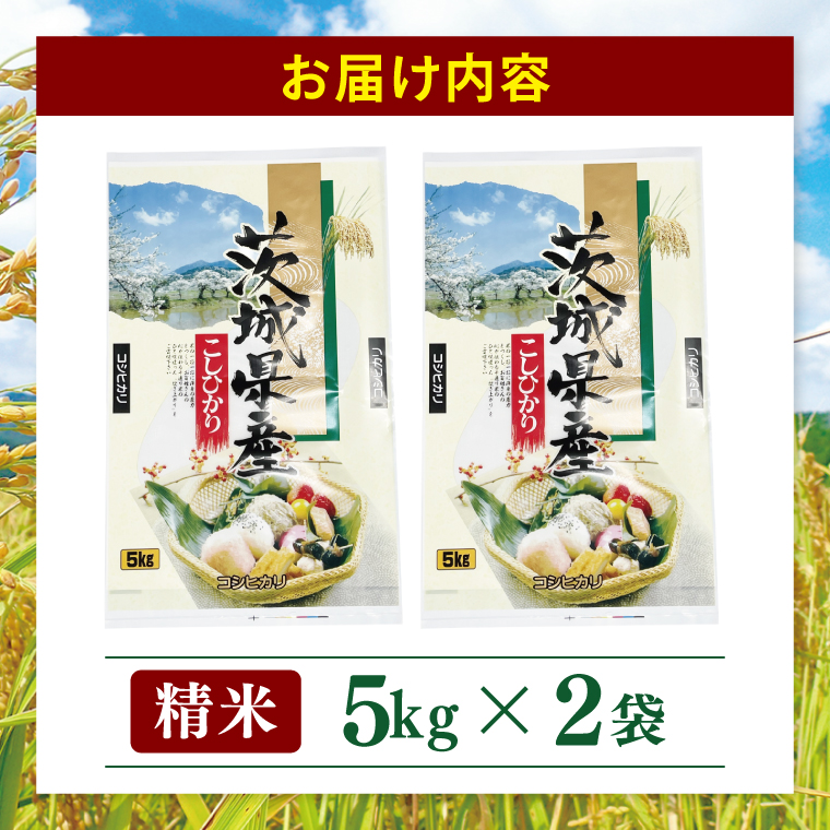 茨城県産 コシヒカリ 精米 5kg ×2 (10kg) | 令和7年産 新米 美味しい 茨城県産米（94-02）