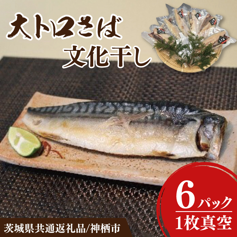 【茨城県共通返礼品/神栖市】大トロさば文化干し 6パック｜一夜干し 飽和脂肪酸 EPA DHA 阿見町 茨城県(48-01)
