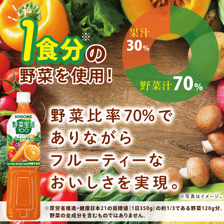 カゴメ野菜生活100オリジナル  720ml×15本｜KAGOME 野菜 果実 おいしい 手軽 ジュース 飲料 野菜ジュース（93-211）