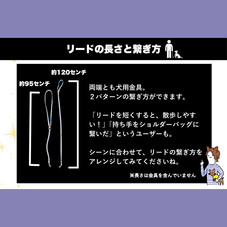 『すみれパープル』犬用光るリード/特注高輝度反射材使用【小型犬用10キロまで】｜散歩 愛犬 夜散歩 阿見町 茨城県（40-32）