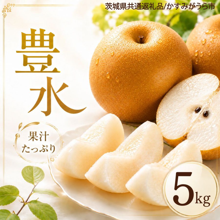 梨 果物 豊水 なし 5kg 1箱 フルーツ くだもの 夏 秋 旬 果汁 甘み 酸味 茨城県産 期間限定 数量限定 【茨城県共通返礼品/かすみがうら市】（107-01）