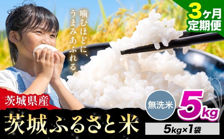 【3か月定期便】米 茨城 ふるさと米 無洗米 5kg《申込月の翌月より出荷開始》茨城県 河内町 米 国産 お米 おこめ お弁当 おにぎり