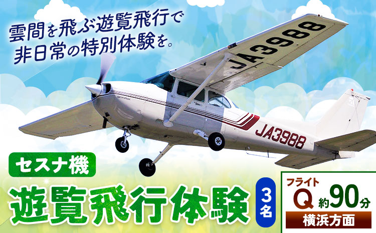 セスナ機遊覧飛行体験 3名 フライトQ（約90分コース） 新中央航空株式会社《30日以内に出荷予定(土日祝除く)》茨城県 河内町 セスナ 飛行体験