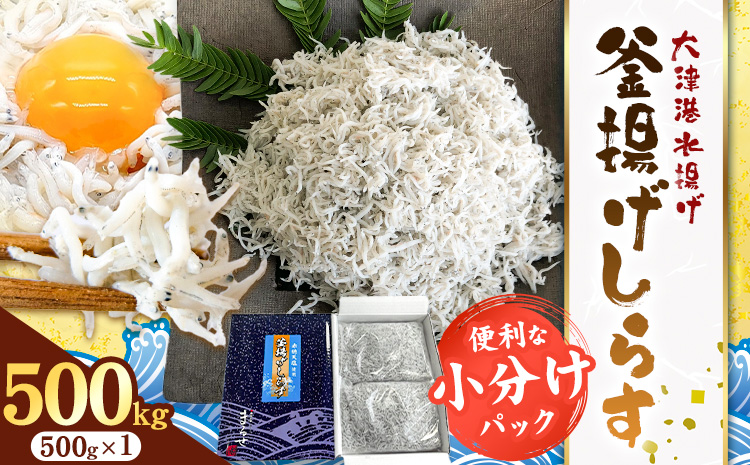 釜揚げしらす 小分け 大津港水揚げ しらす 500g (茨城県共通返礼品：北茨城市) 川崎水産有限会社 《30日以内に出荷予定(土日祝除く)》釜揚げ 小分けパック 減塩 茨城県 河内町【配送不可地域あり】（沖縄・離島）