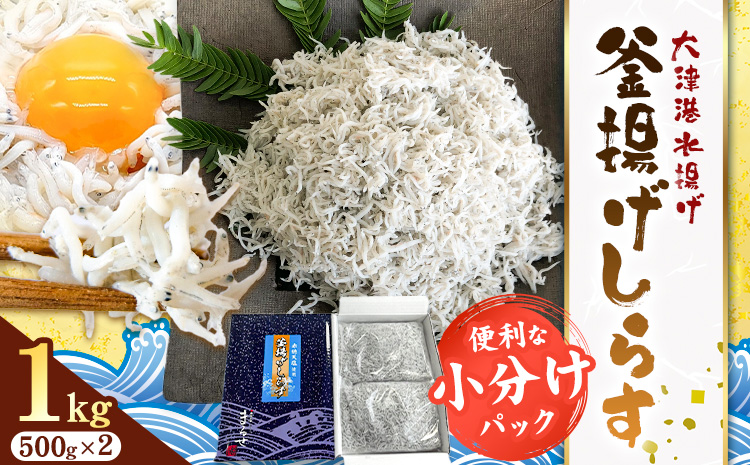 釜揚げしらす 小分け 大津港水揚げ しらす 1kg (茨城県共通返礼品：北茨城市) 川崎水産有限会社 《30日以内に出荷予定(土日祝除く)》釜揚げ 小分けパック 減塩 茨城県 河内町【配送不可地域あり】（沖縄・離島）