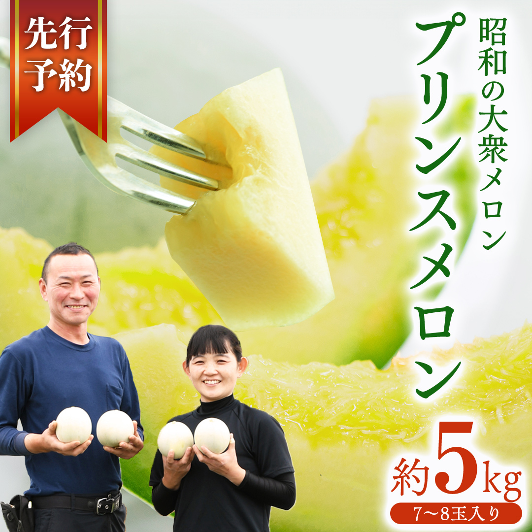 プリンスメロン ( 7～8玉 入り) 1箱 約 5kg フルーツ 果物 くだもの お取り寄せ 茨城県産 産直 直送 【 先行予約 5月下旬 以降発送 】【 令和7年産 】【 農家直送 】【 昭和の大衆メロン 】 [AX020ya]
