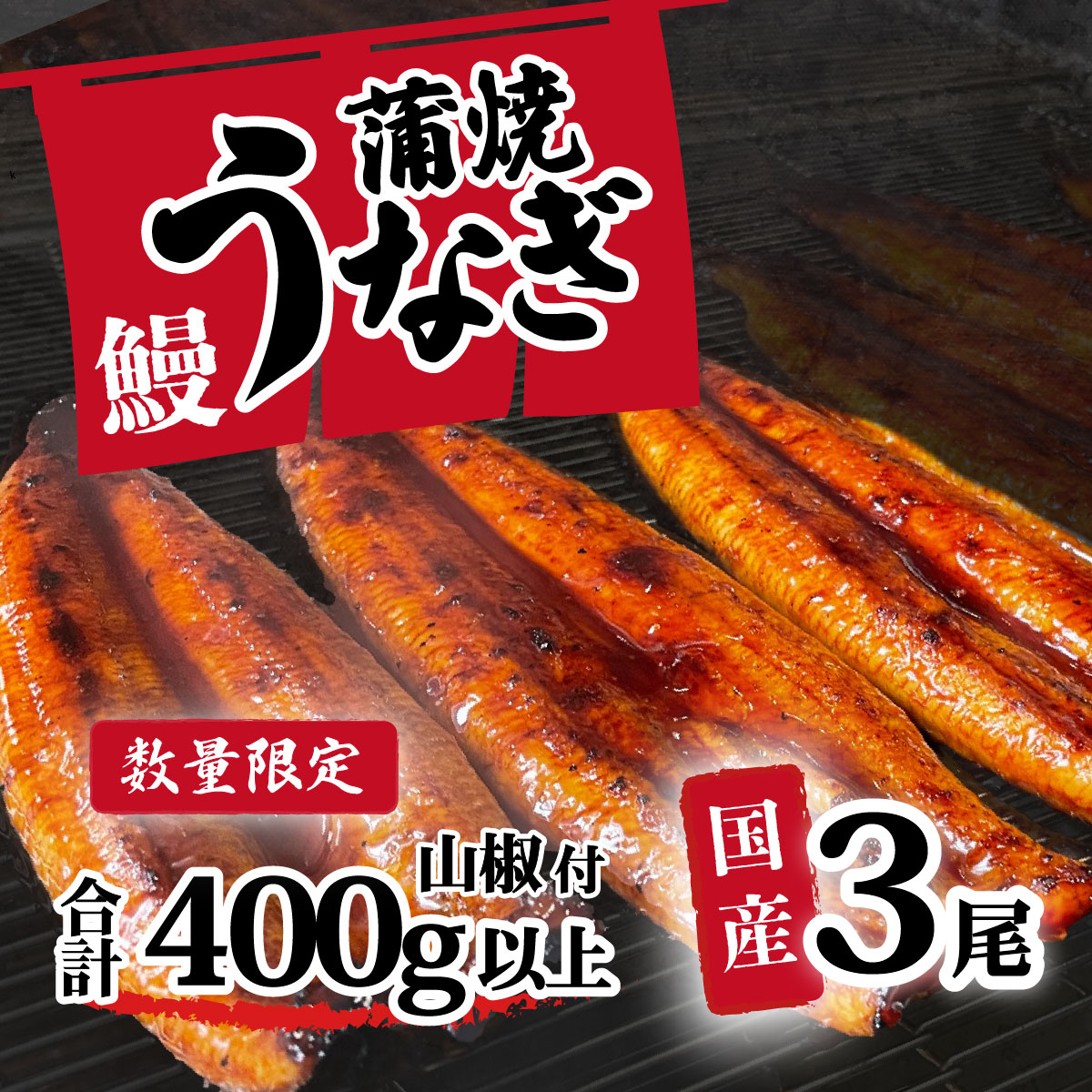 【数量限定】【 訳アリ 】国産うなぎ 蒲焼き 3尾 セット ( 400g ) 大きさ の不揃い 山椒付き ウナギ 鰻 ふぞろい 不揃い うな重 ひつまぶし 人気 茨城 八千代町 ふるさと納税 冷凍 [SF751ya]