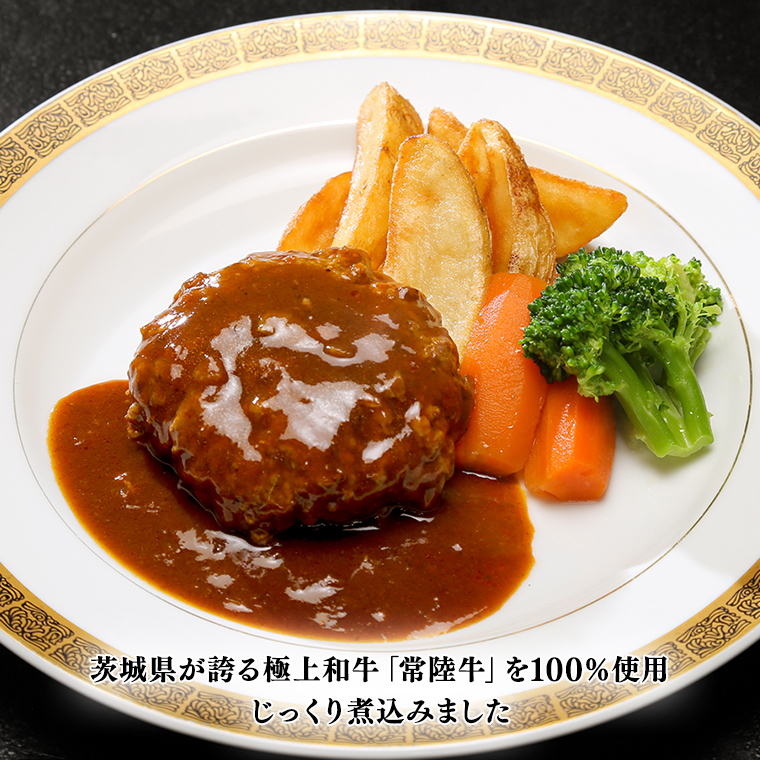 【茨城県共通返礼品】常陸牛 100％ 煮込み 手ごね ハンバーグ 200g×6パック レトルト 冷凍 冷凍食品 一人暮らし 八千代町産 白菜 使用 お肉 牛肉 和牛 セット 惣菜 グルメ お取り寄せ [AU013ya]