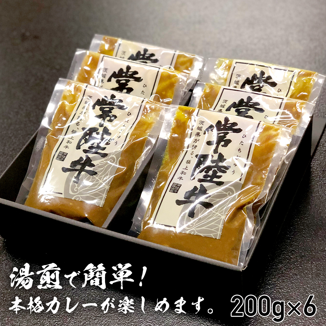 【茨城県共通返礼品】常陸牛すじカレー 200g ×6 常陸牛 カレー 牛肉 時短 ふるさと納税 10000円[AU104ya]